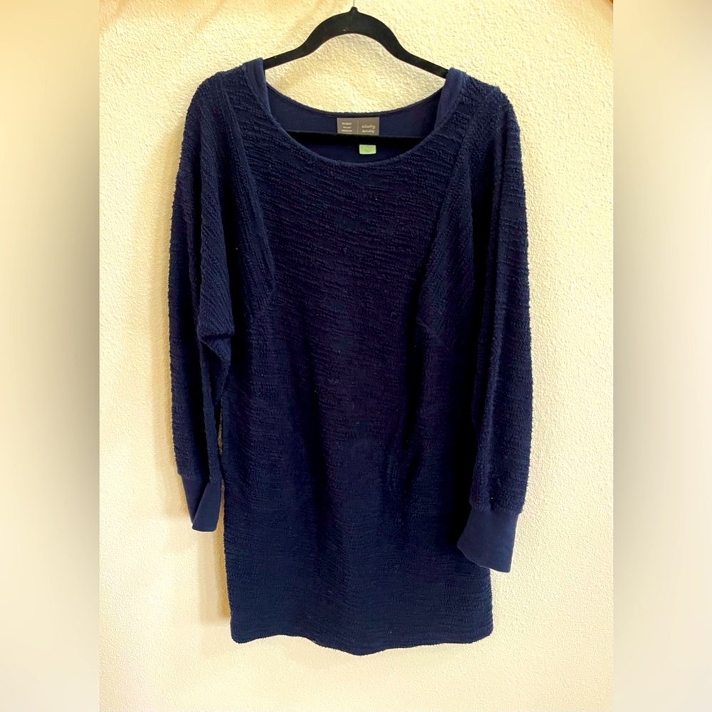 Anthropologie Navy Blue Annaliese Textured Tunic Size Small